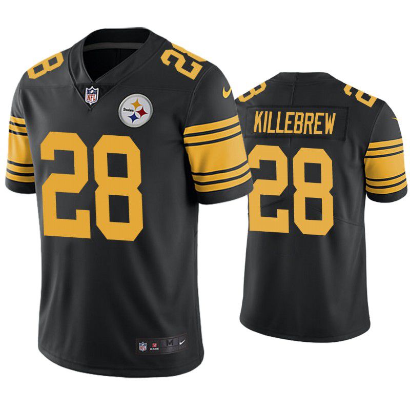 Men Pittsburgh Steelers 28 Miles Killebrew Nike Black Vapor Color Rush Limited NFL Jersey